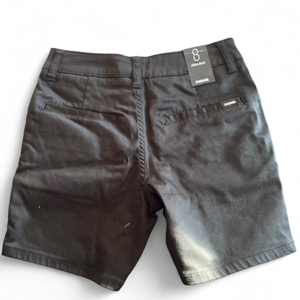 RSQ Boys Black Chino Shorts Size 8 NWT REPREVE‎ Recycled Twill BCS829